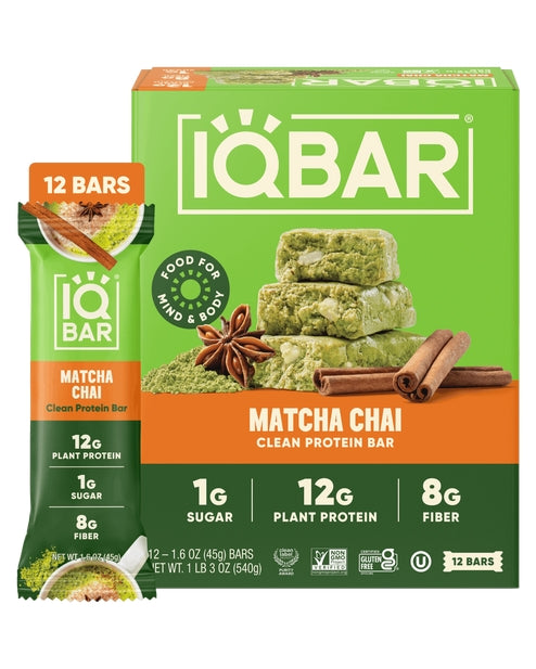 IQBAR Matcha Chai — 12-bar box