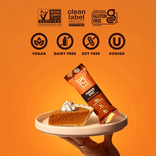 IQBAR Pumpkin Spice protein bars — 12-bar box