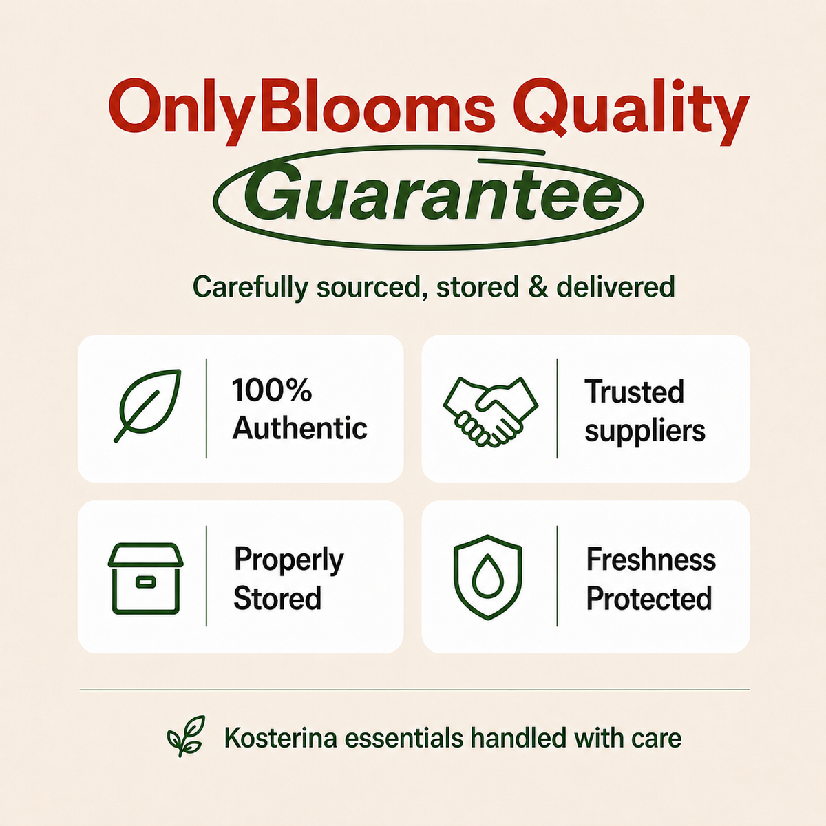 OnlyBlooms Quality Guarantee