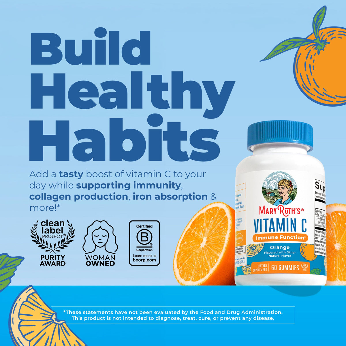 MaryRuth’s Vitamin C Gummies — Orange, 60 Gummies — product information