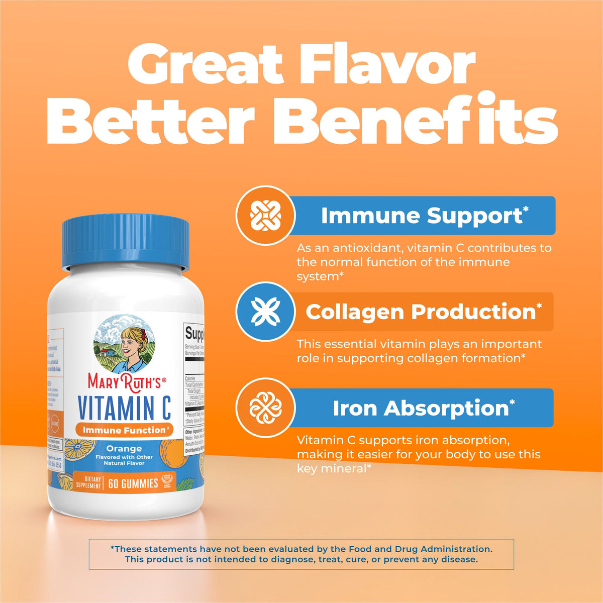 MaryRuth’s Vitamin C Gummies — Orange, 60 Gummies — product information