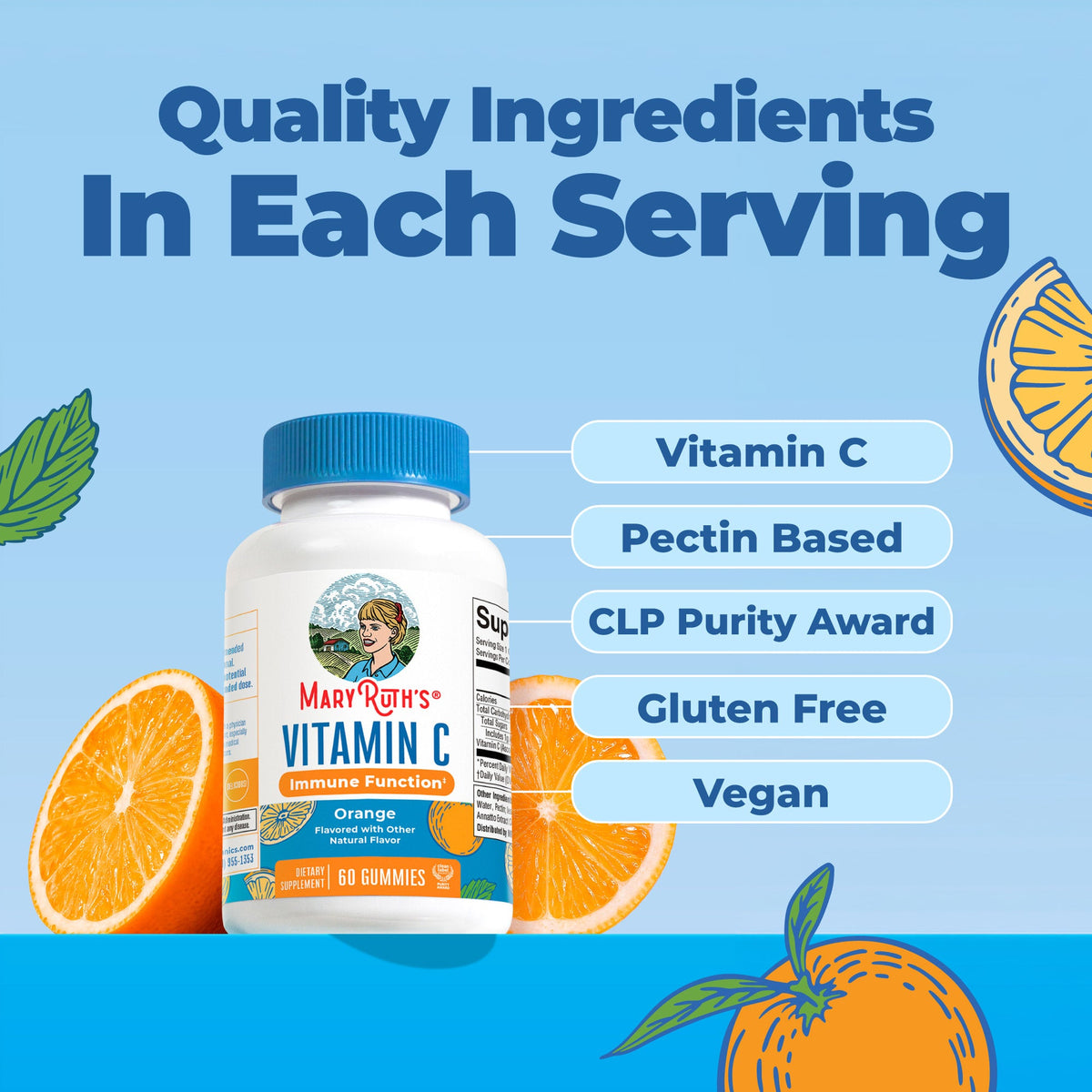 MaryRuth’s Vitamin C Gummies — Orange, 60 Gummies — product information