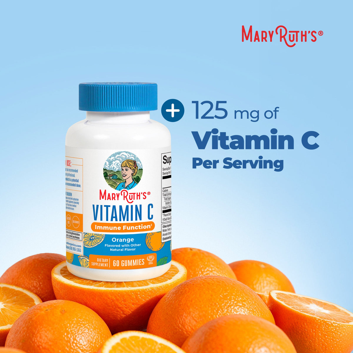 MaryRuth’s Vitamin C Gummies — Orange, 60 Gummies — ingredients