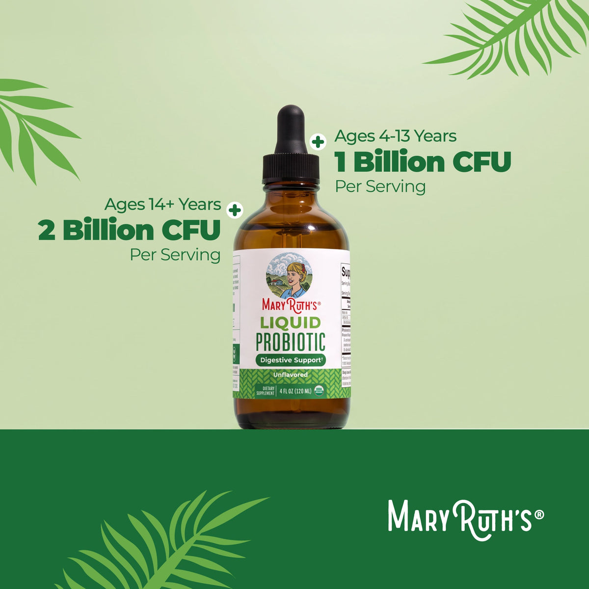 MaryRuth’s Organic Liquid Probiotic — Unflavored, 4 fl oz — product information