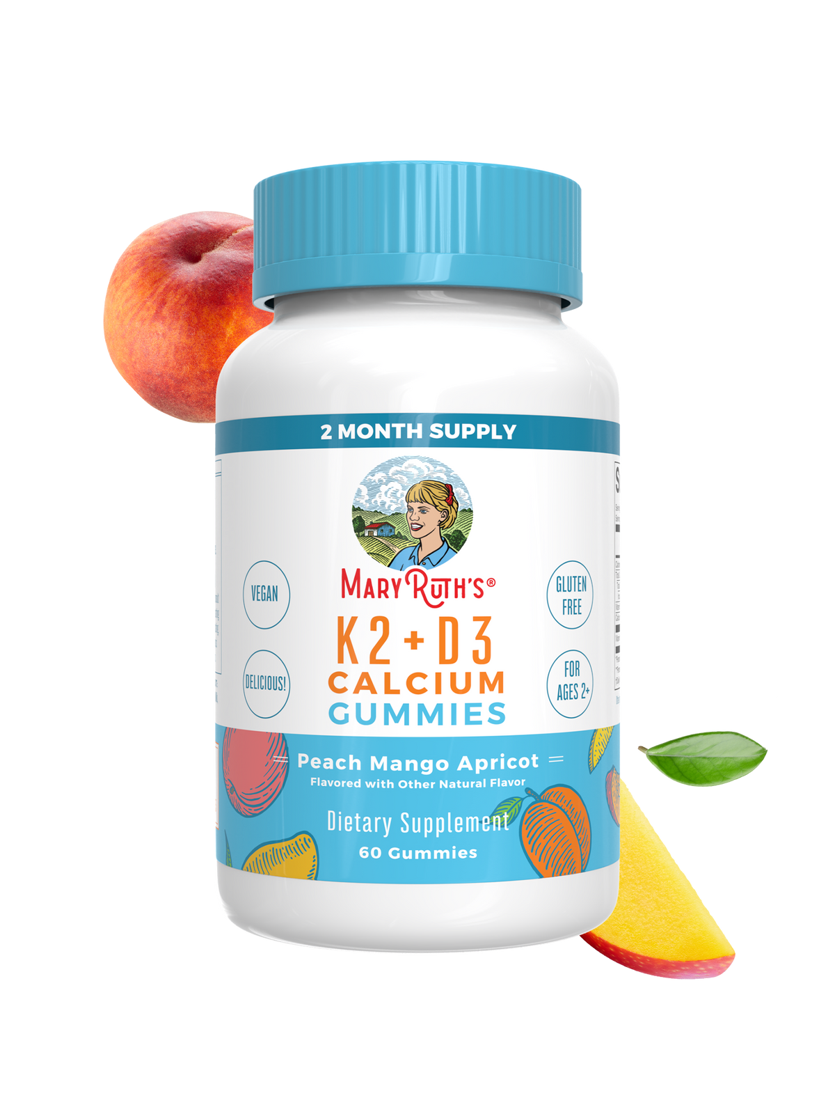 MaryRuth’s K2 + D3 Calcium Gummies — 60 Gummies — packaging