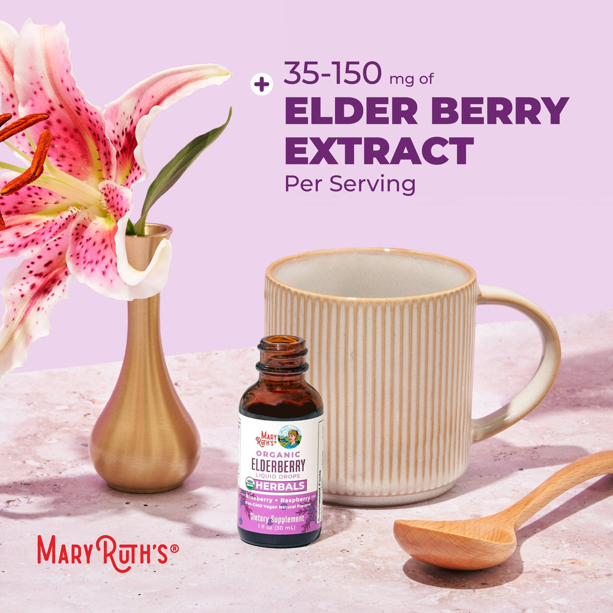 MaryRuth’s Organic Elderberry Liquid Drops — Raspberry Blueberry, 1 fl oz — ingredients