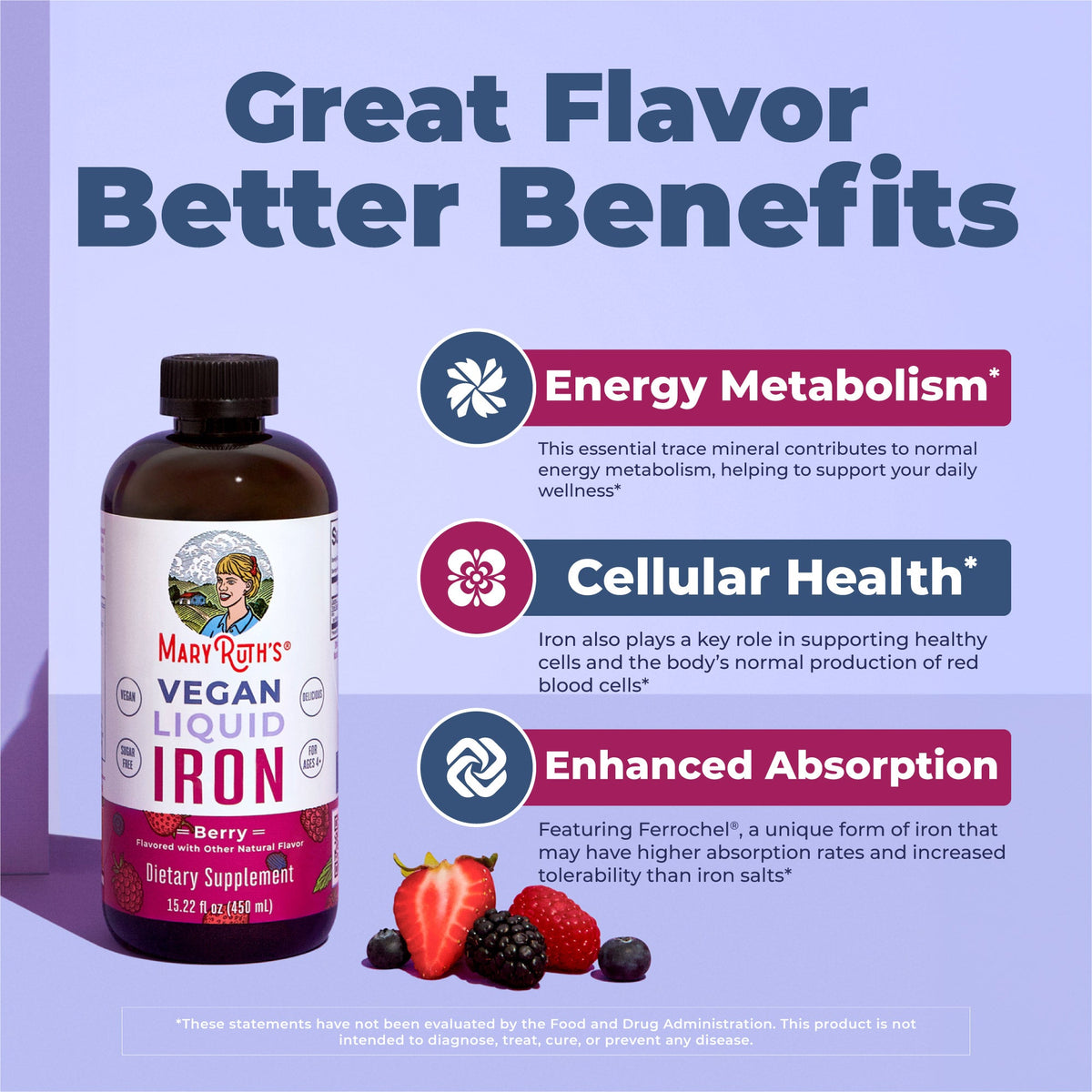 MaryRuth’s Liquid Iron — Berry, 15 fl oz — product information