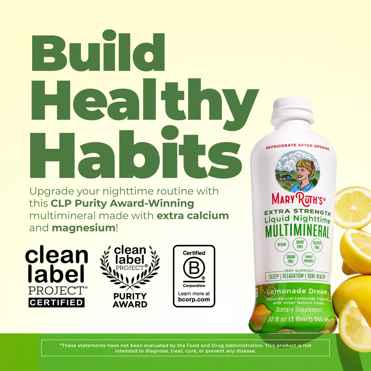 MaryRuth’s Extra Strength Nighttime Multimineral — Lemonade Dream, 32 fl oz — product information
