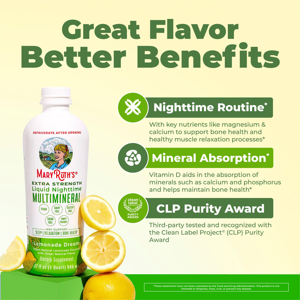 MaryRuth’s Extra Strength Nighttime Multimineral — Lemonade Dream, 32 fl oz — product information