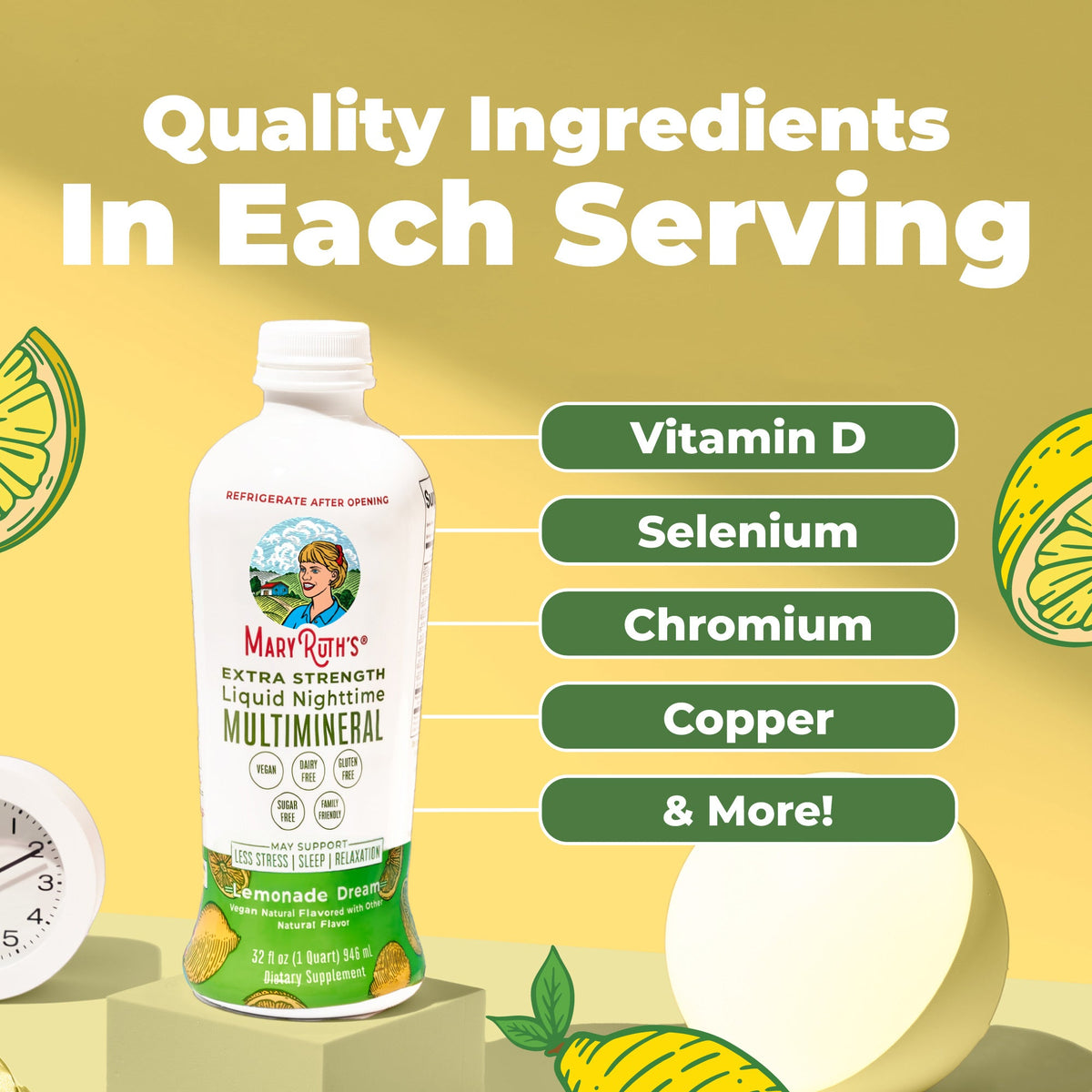MaryRuth’s Extra Strength Nighttime Multimineral — Lemonade Dream, 32 fl oz — ingredients