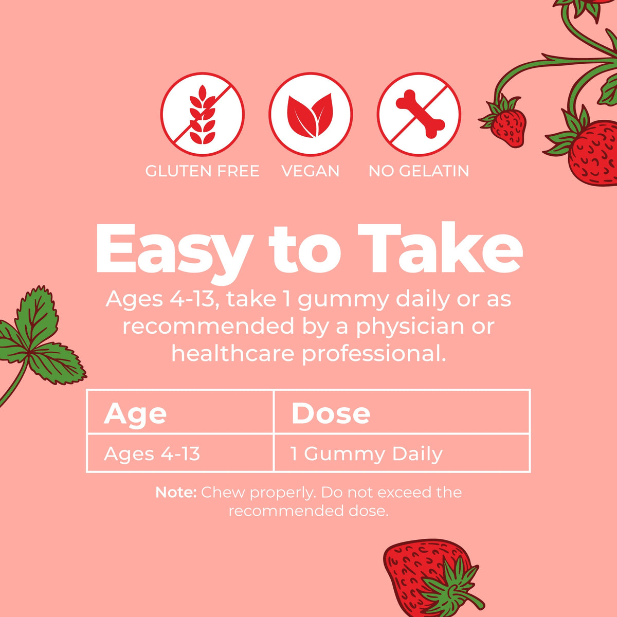 MaryRuth’s Organic Kids Probiotic Gummies — Strawberry, 60 Gummies — product information