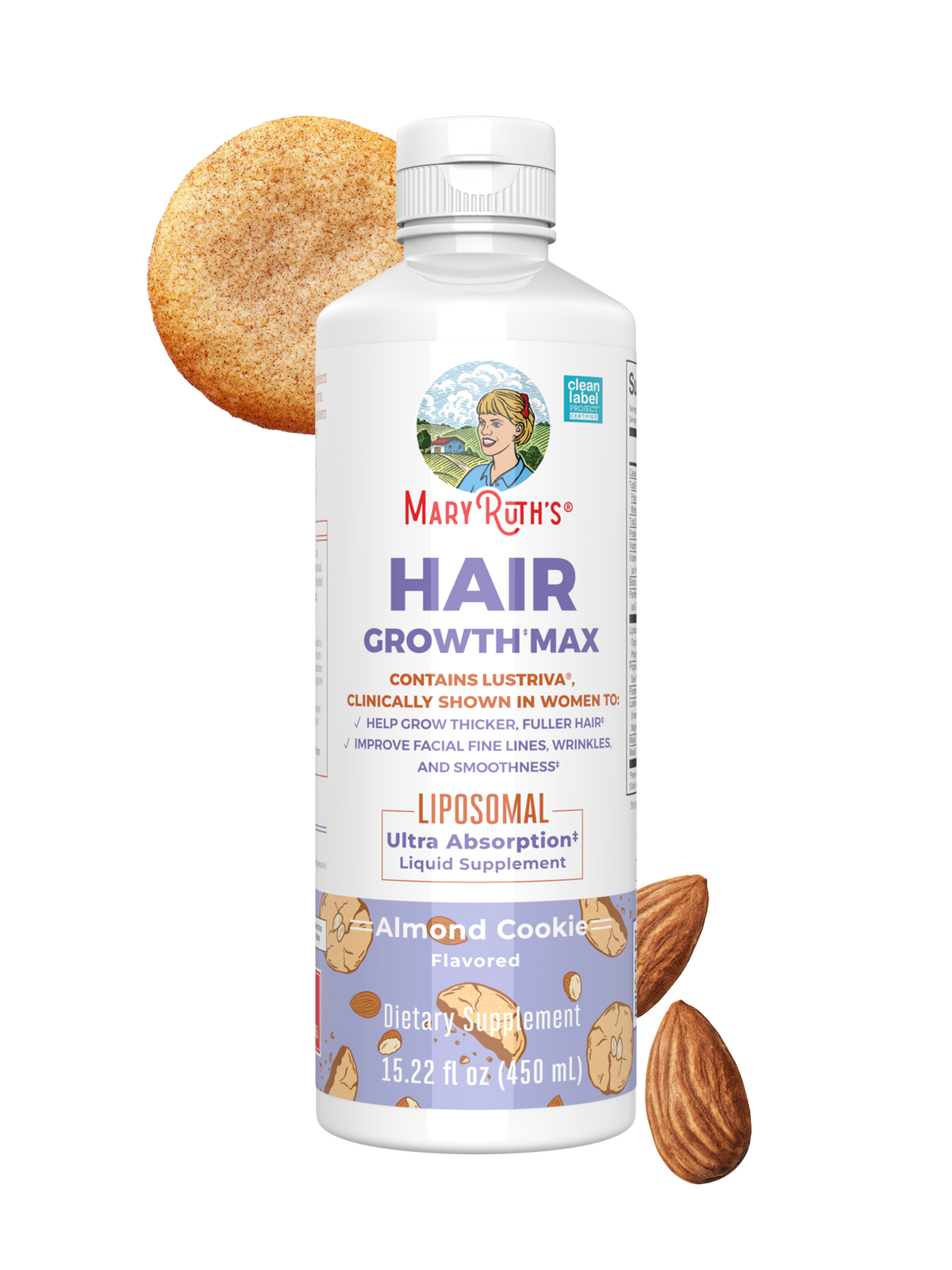 MaryRuth’s Hair Growth Max Liposomal — Almond Cookie, 15 fl oz — packaging