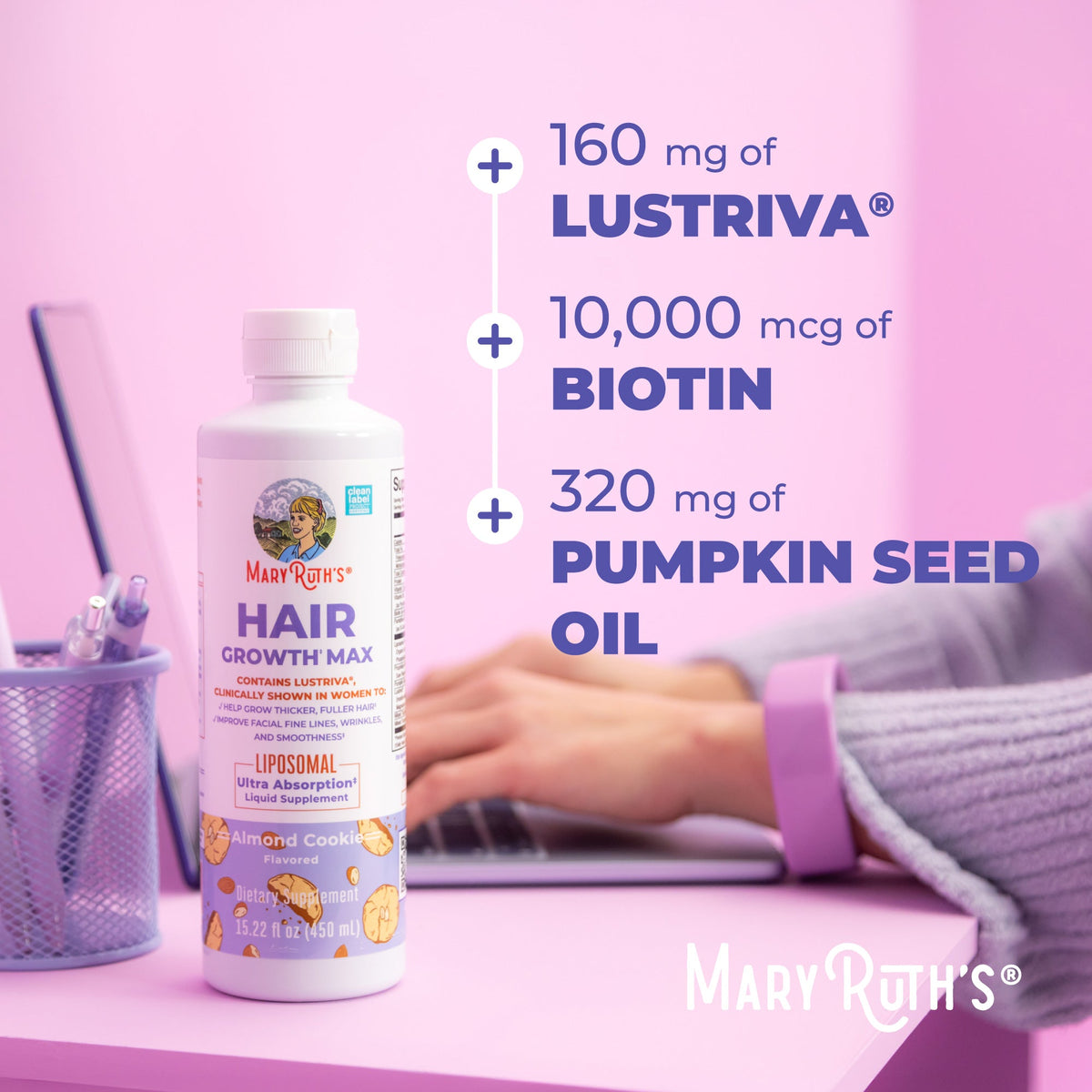 MaryRuth’s Hair Growth Max Liposomal — Almond Cookie, 15 fl oz — ingredients