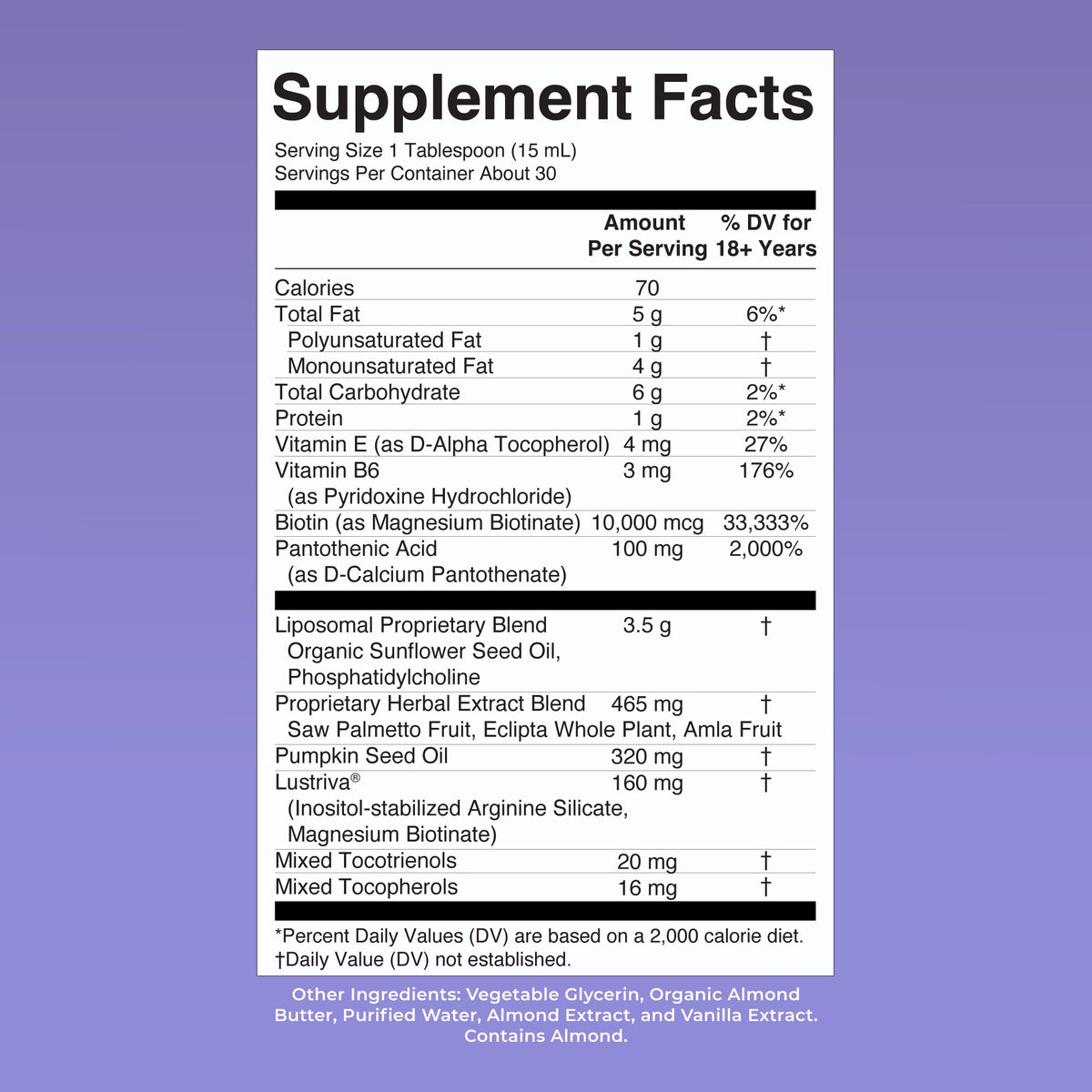 MaryRuth’s Hair Growth Max Liposomal — Almond Cookie, 15 fl oz — supplement facts