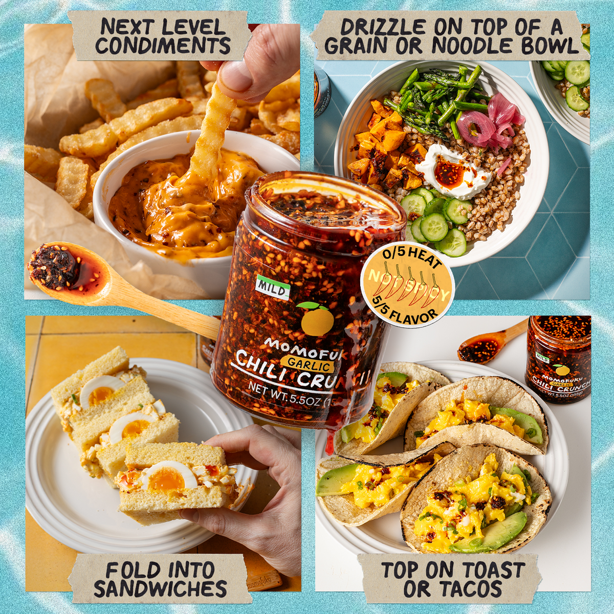 Ways to use Momofuku Mild Garlic Chili Crunch